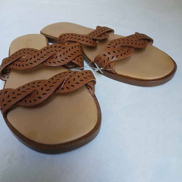 Madewell Sandals 9.5 Cora Slide Leather Thong Slip On Comfort Beach Boho - Picture 10 of 11